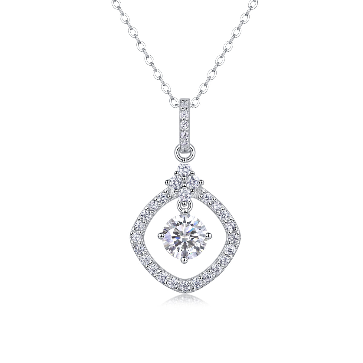 Starlight Heart Language - A Fashionable And Light Luxury Jewelry Pendant Necklace Set With Top-quality Moissanite, S925 Silver Plated Platinum