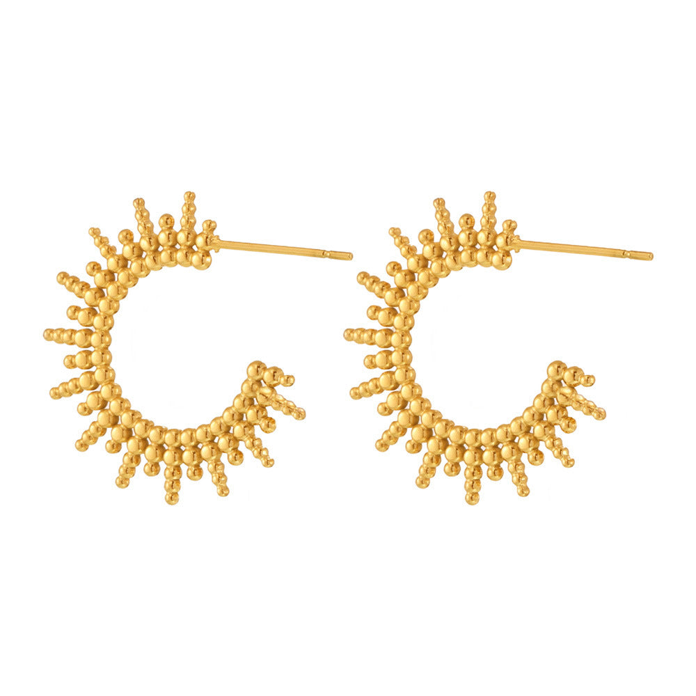 New Trendy C-shaped Sunray Earrings For Women