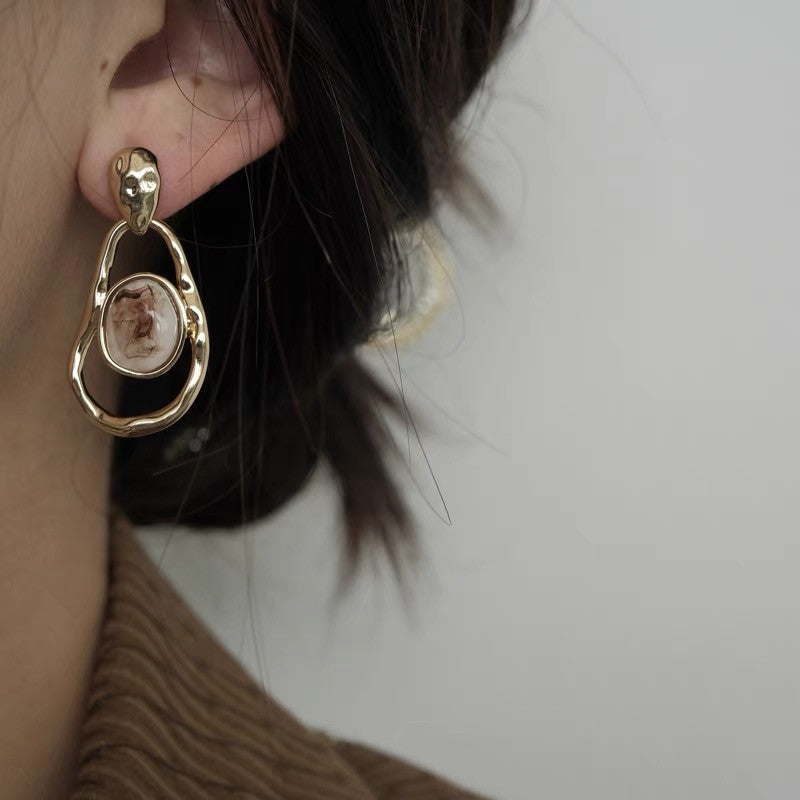 French-style Artistic Vintage Irregular Hollow-out Earrings