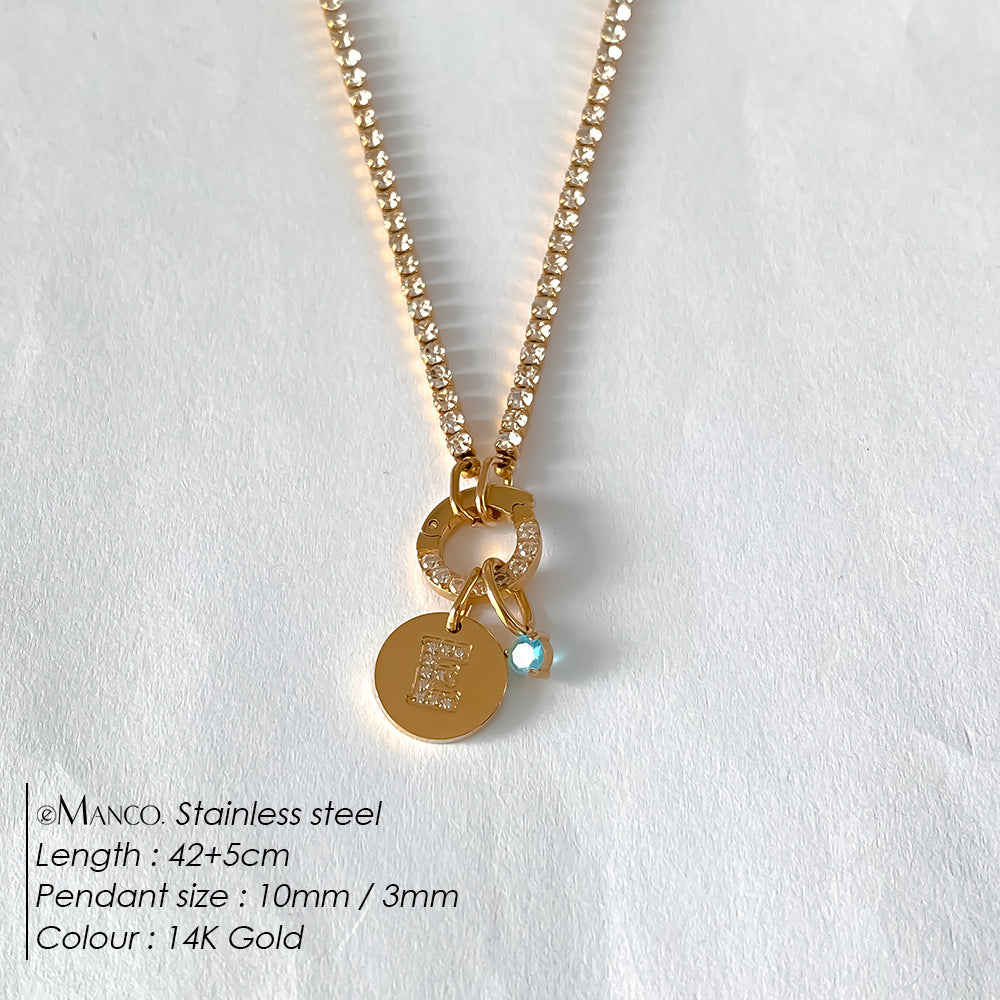 Titanium Steel 26 Letter Necklace That Can Be Washed With Water Without Fading