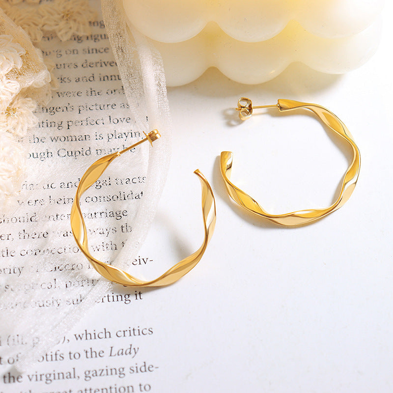 Twisted Wire Earrings With A Unique C-Shaped Design