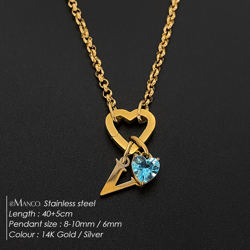 Titanium Steel Necklace With 26 English Letters That Does Not Fade And Is Washable