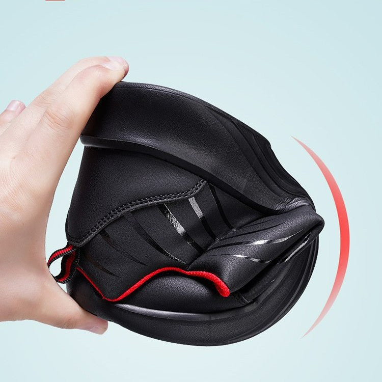 Black Leather-uppers Waterproof And Non-slip Running And Casual Shoes