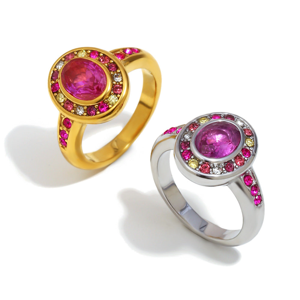 Colored Diamond Zircon Ring For Women