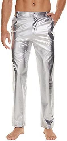 Shiny Disco Pants Wet Party Dance Straight Pants