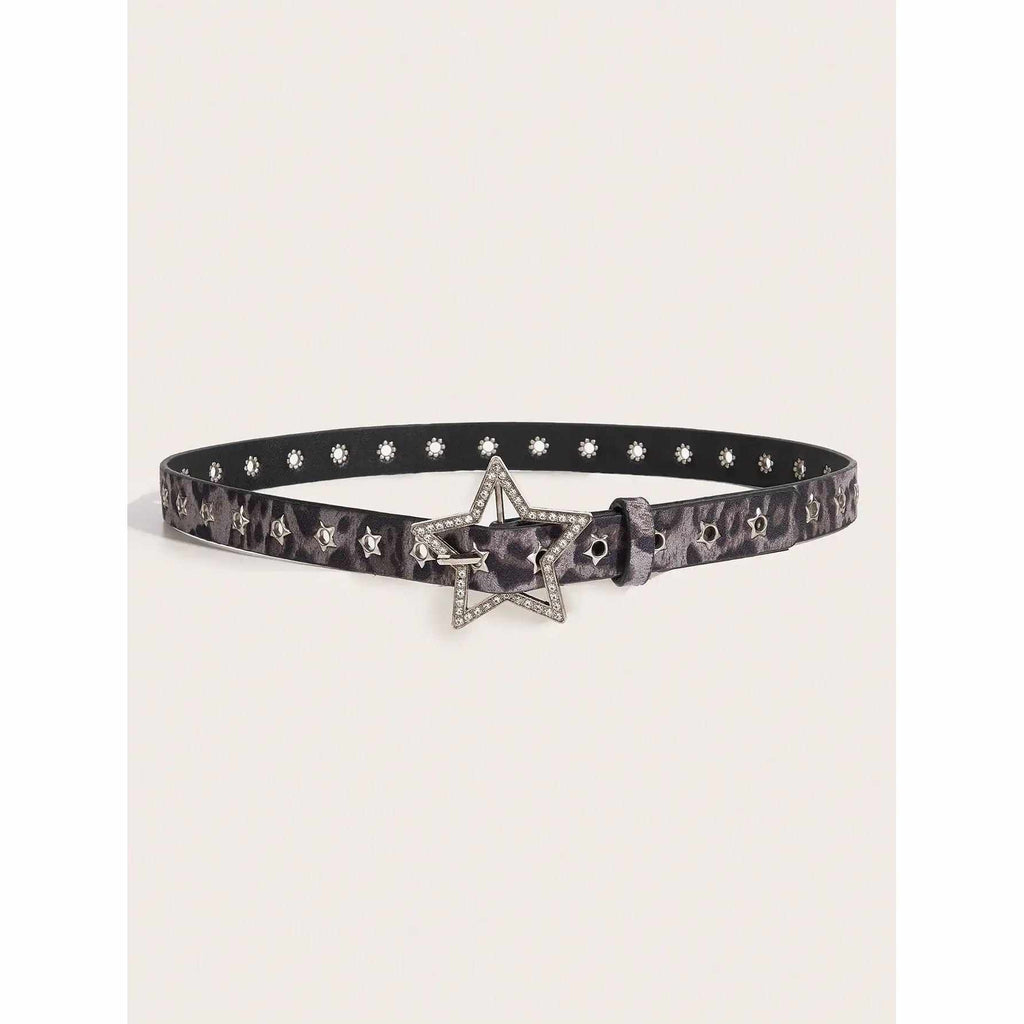 Creative Women's Star Rivet Metal Eyelet PU Belt