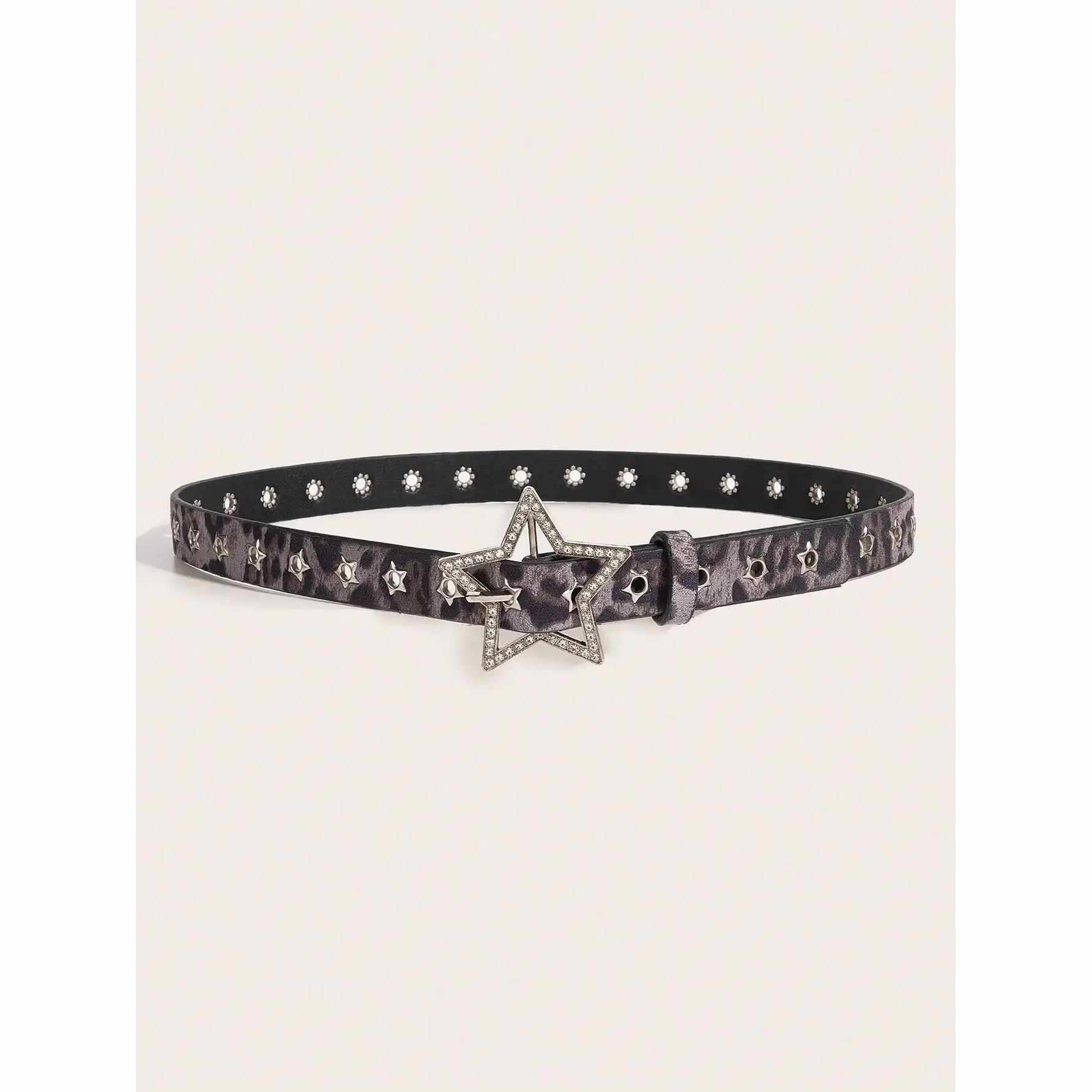 Creative Women's Star Rivet Metal Eyelet PU Belt