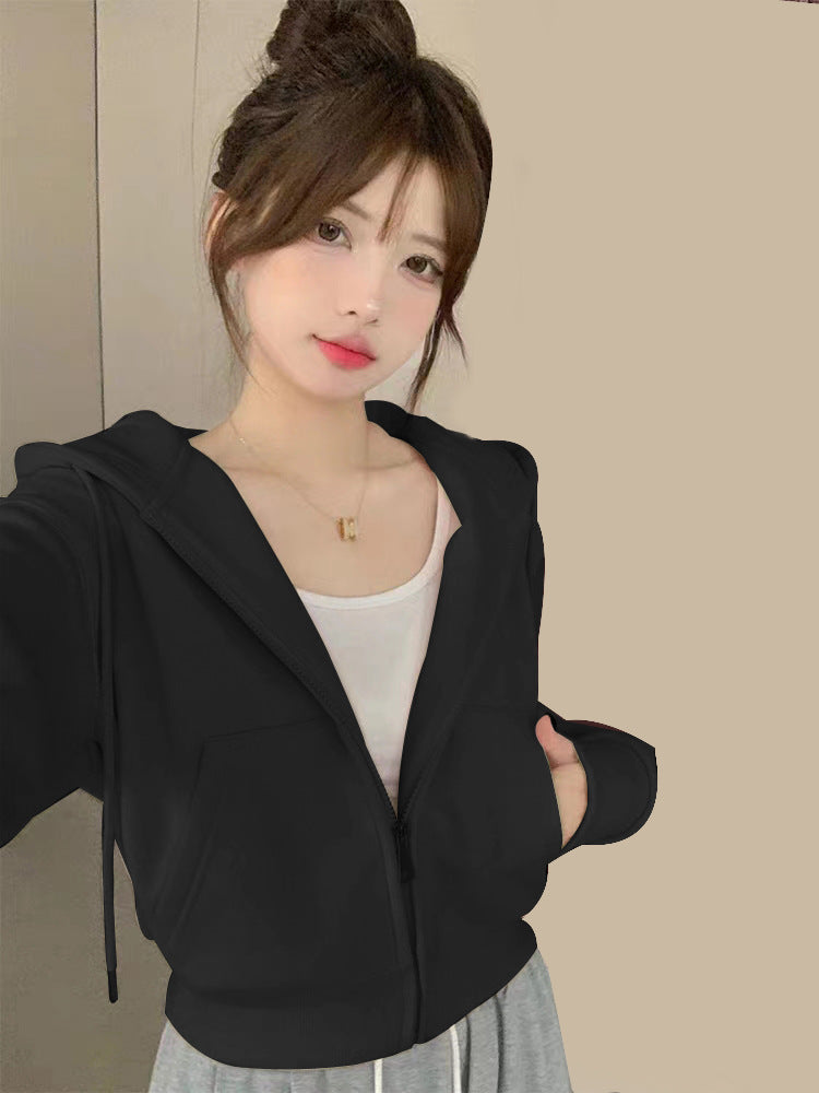 SpringAutumn Jimo Hooded Zip-Up Cardigan Top