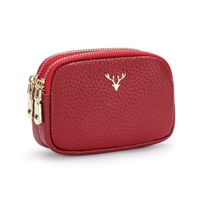 Women's Genuine Leather Coin Purse Petite Cute And Handheld Mini Size