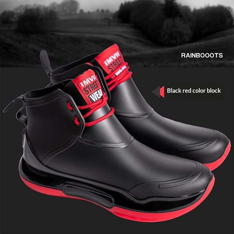 Cross-border Couple's Lace-up Unisex Camping Rain Non-slip Fishing Boots