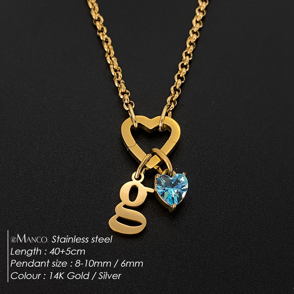 Titanium Steel Necklace With 26 English Letters That Does Not Fade And Is Washable