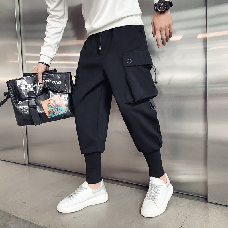 Pantaloni da lavoro multitasche slim fit da uomo in stile Hong Kong