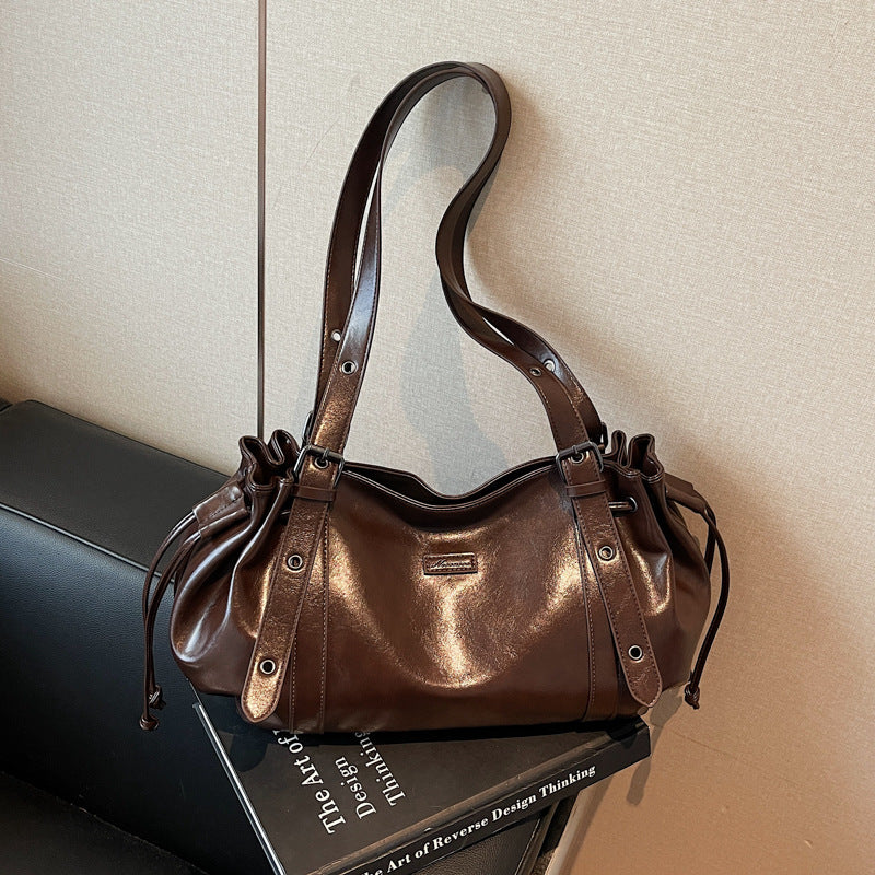 Large-capacity Women's Bag Light Luxury Pleated Underarm