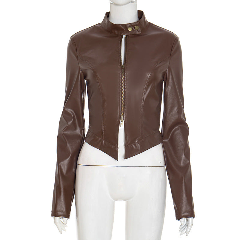 Women's Autumn And Winter New PU Leather Jacket