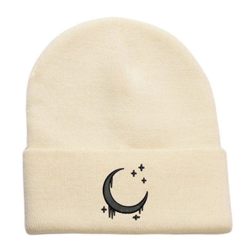 Amazon Embroidered Knitted Hat With Moon And Stars Design AutumnWinter Wool Hat