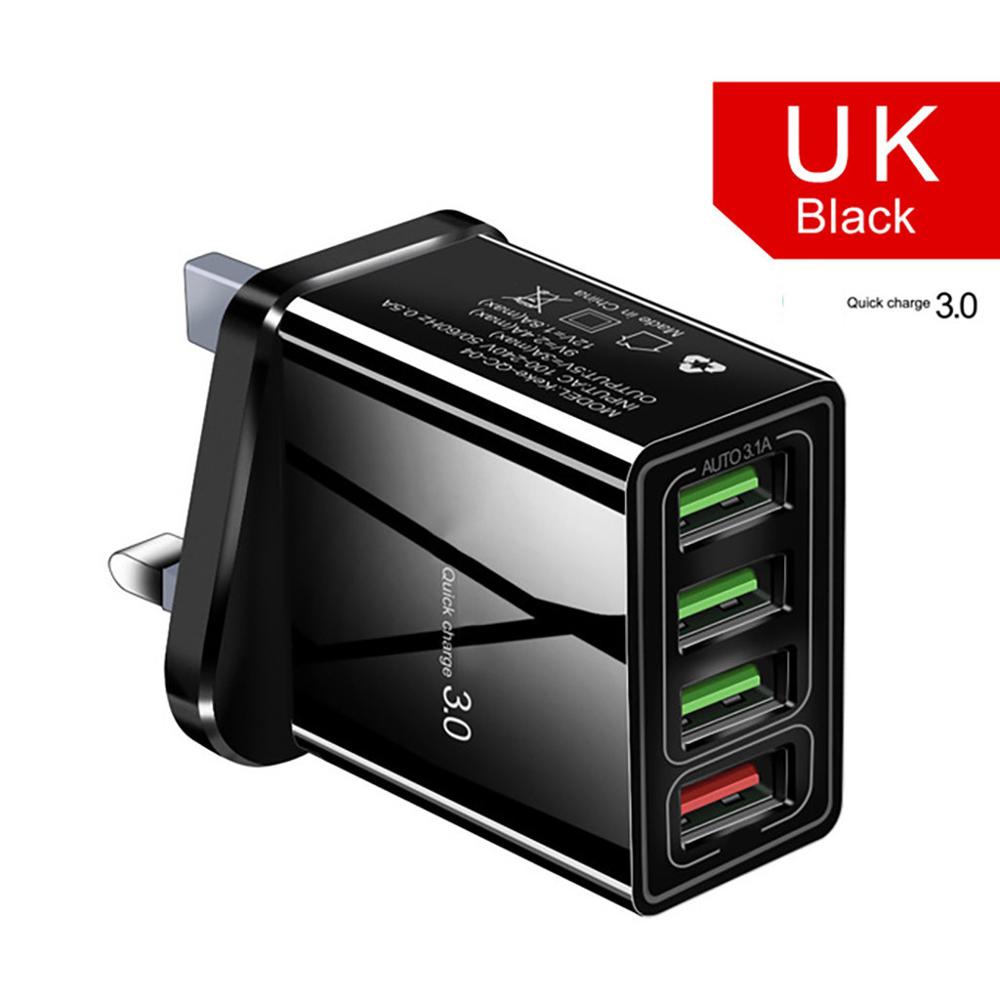 Caricabatterie per cellulare illuminato 4USB con testina di ricarica 3A
