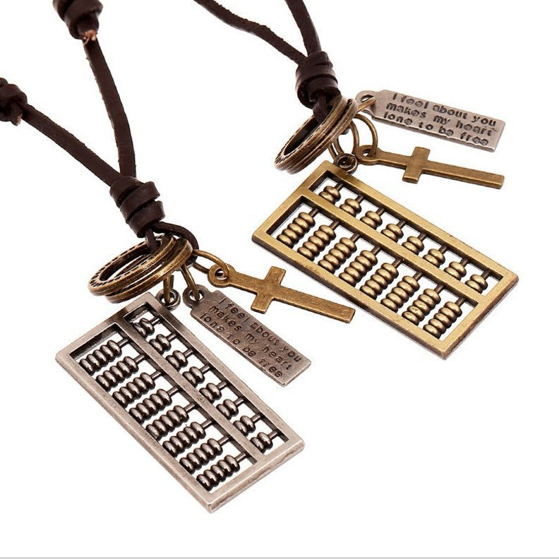 Hexagram Necklace Abacus Bullet Peace Pendant