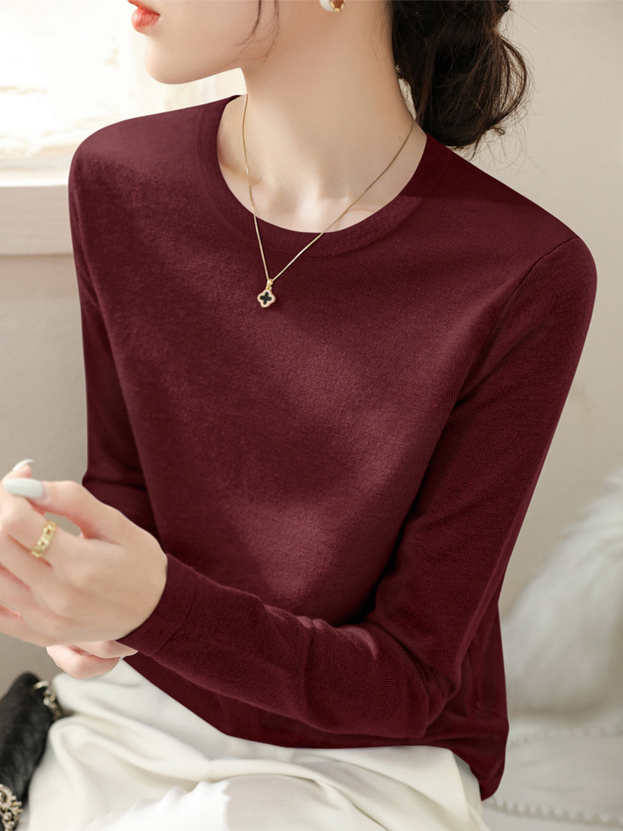 Round Neck Loose Long Sleeve Sweater