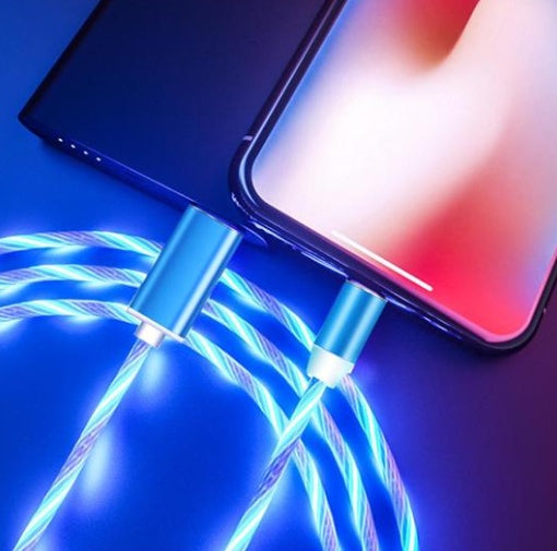 Compatible with Apple, Flowing Ligh Magnetic Streamer Data Line Cable for Iphone Android Typec TRENDFLOW