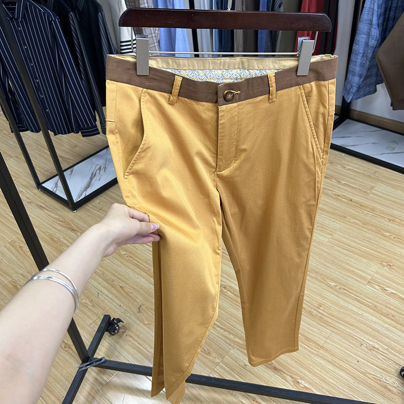 Comfortable Skin-friendly Breathable Slim-fit Straight Cropped Pants