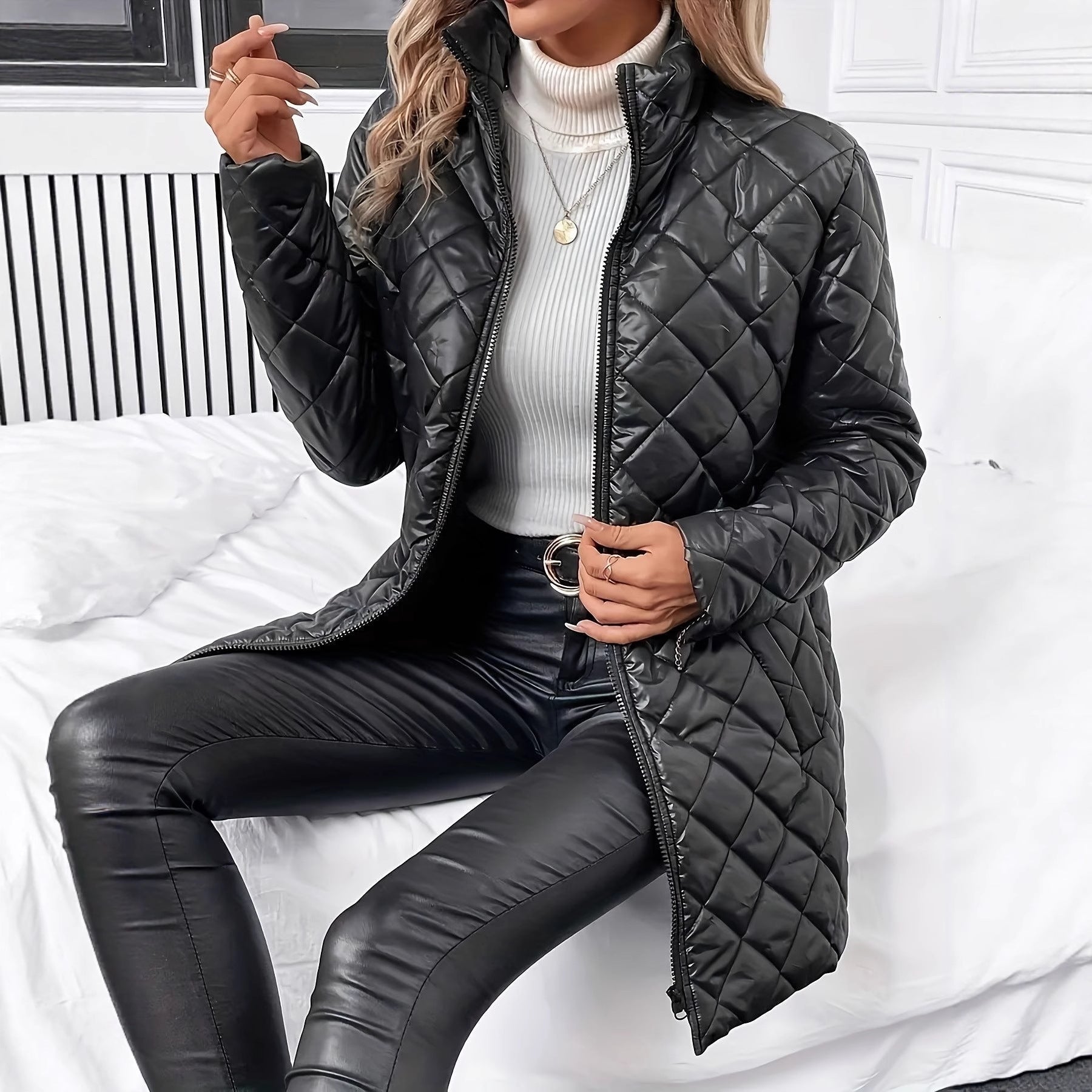 Women's Long Cotton Coat For Autumn And Winter Warmth