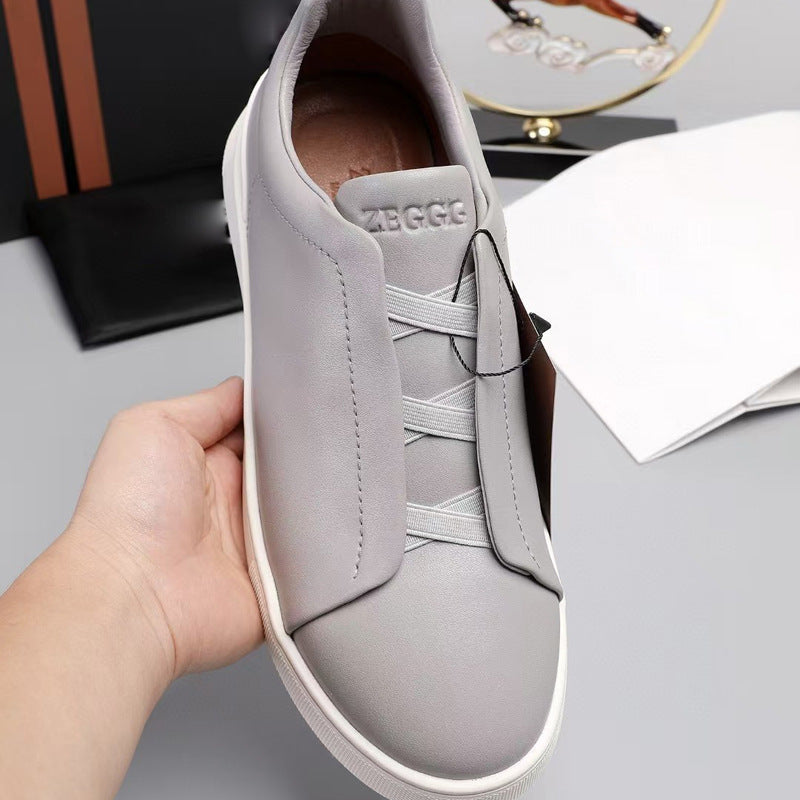 Men's Genuine Leather Cross-Strap Casual Shoes