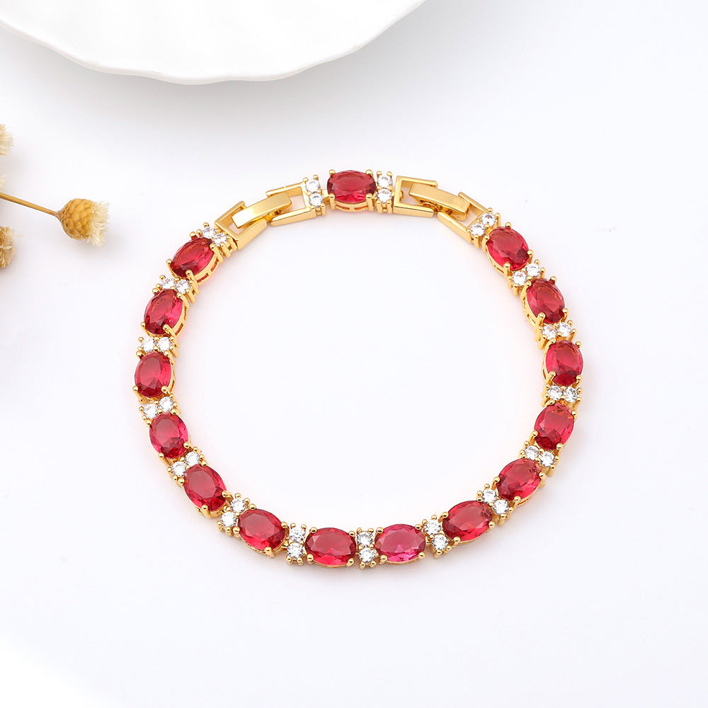 Summer Accessories Simple Crystal Colored Zircon Bracelet