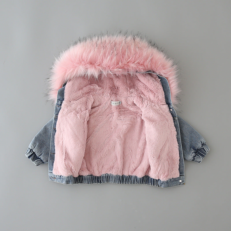 Giacca in denim invernale per ragazze
