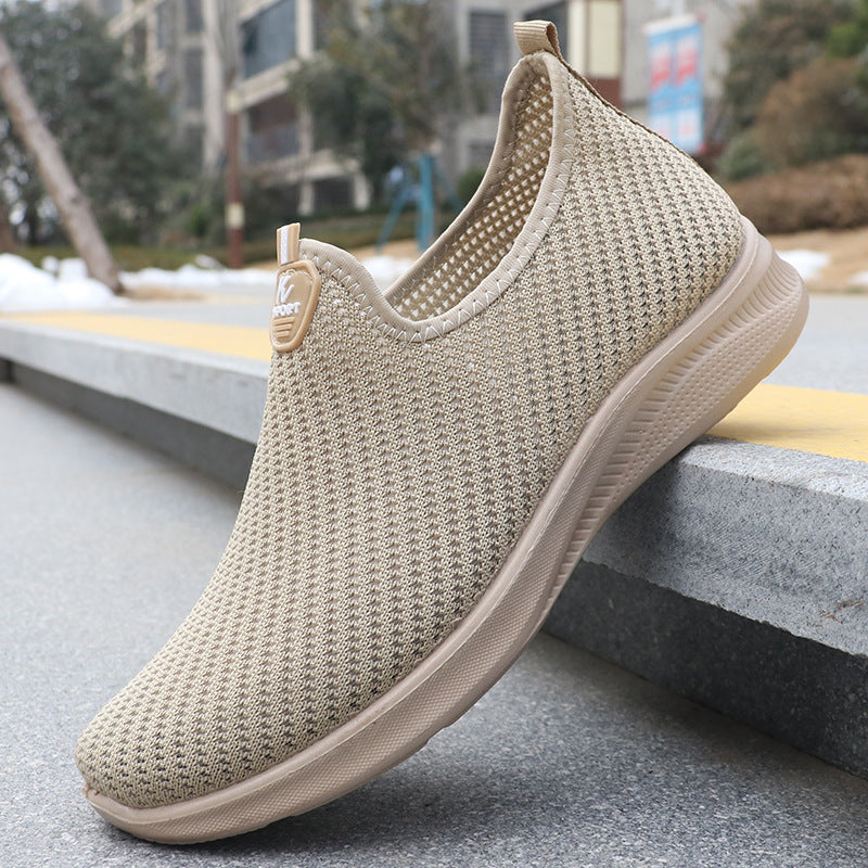 Spring Men's Shoes Casual Shoes, Breathable Flyknit Sneakers