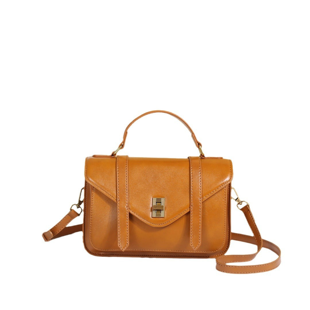 Full-grain Vegetable-tanned Cowhide Tote Bag With Large Capacity