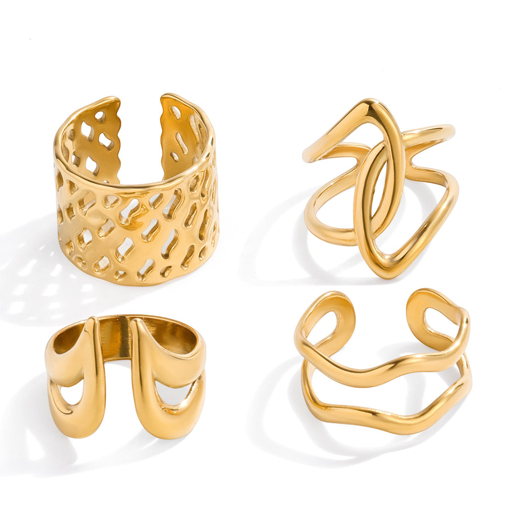 Women's Creative All-Match Geometric Line Titanium Steel Ring