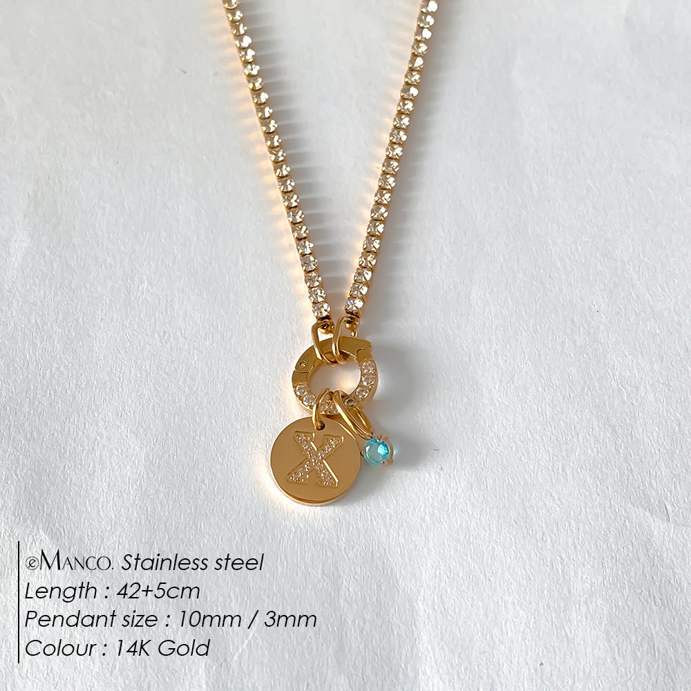 Titanium Steel 26 Letter Necklace That Can Be Washed With Water Without Fading