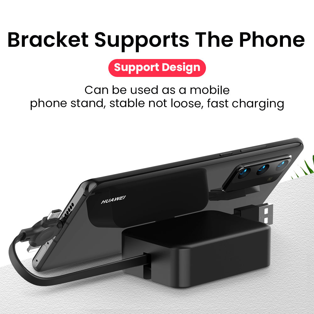 4 In 1 Retractable USB Cable Creative Macaron Type C Micro Cable For I Phone With Phone Stand Charging Data Cable Line Storage Box TRENDFLOW