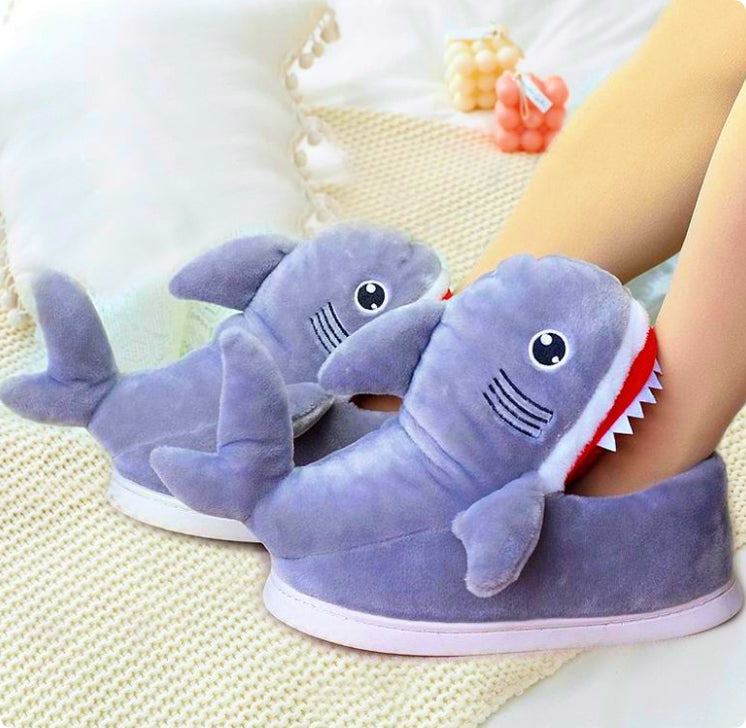 Cotton Slippers With Warm Plush Heel Padding