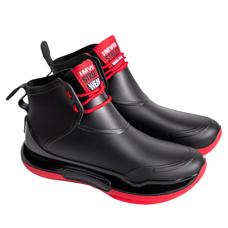 Cross-border Couple's Lace-up Unisex Camping Rain Non-slip Fishing Boots