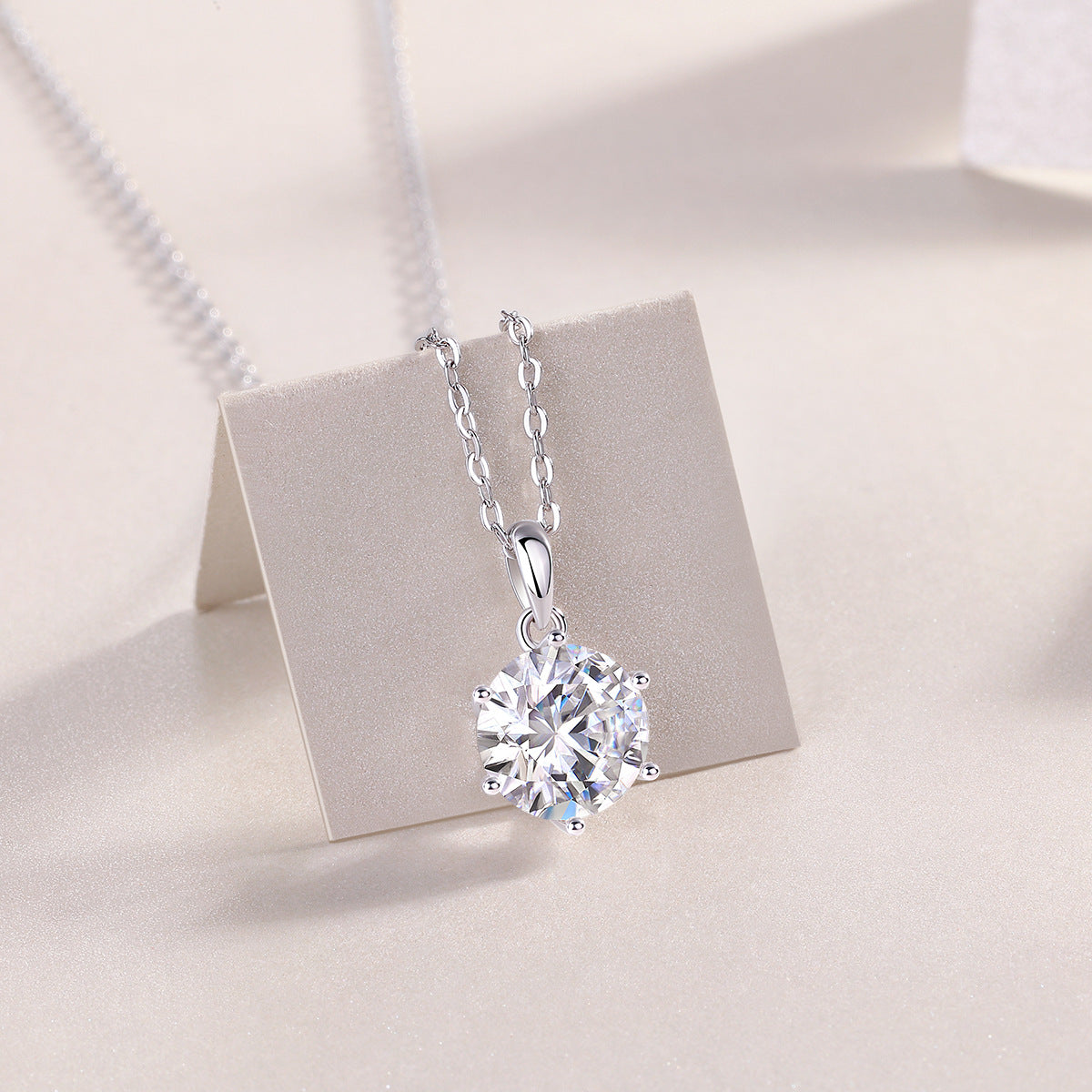 Pure Silver Moissanite Necklace With Fashion Fringe For A High-End Look
