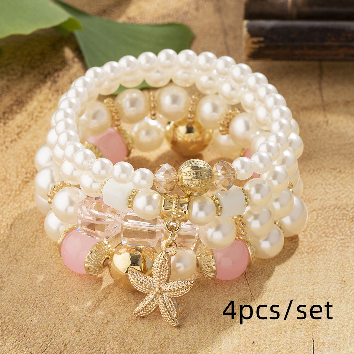 Shi Jewelry Starfish Pearl Multi Layer Bead Bracelet Beads
