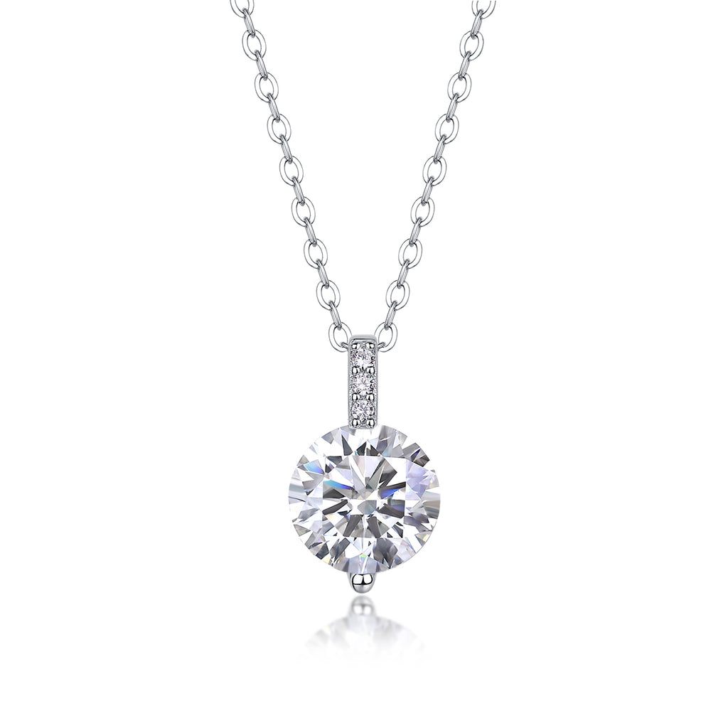 A Lifetime Of Brilliance - A Fashionable And Light Luxury Jewelry Pendant Necklace Set With Top-quality Moissanite, S925 Silver Plated Platinum