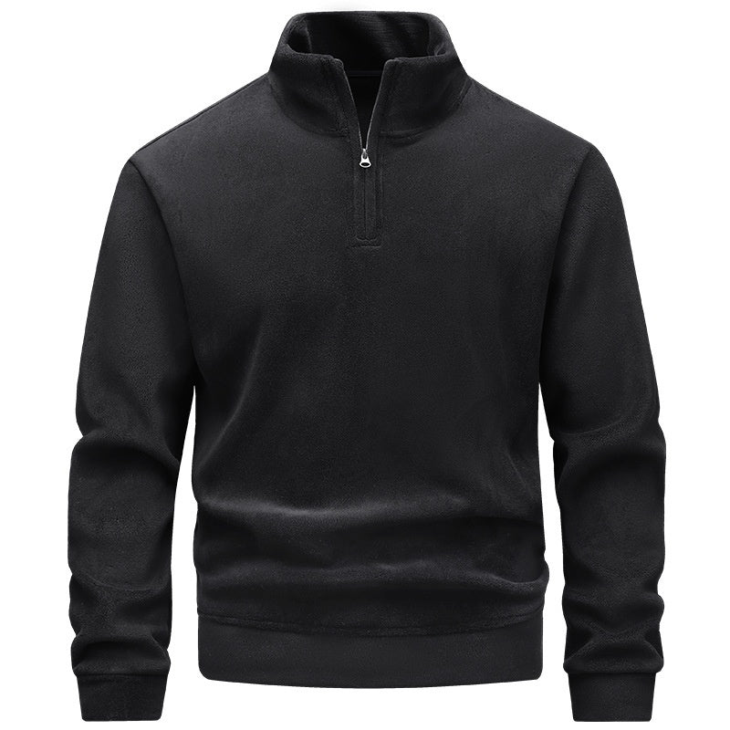 Men's Half-Zip Stand-Up Collar Polar Fleece Sweater