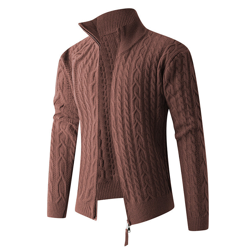 New Men's Knitwear Fashionable Half-zip Thickened Sweater