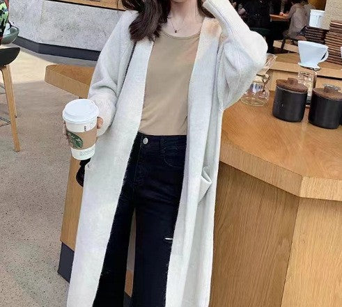 Versatile Long And Loose Thick Knit Cardigan Coat