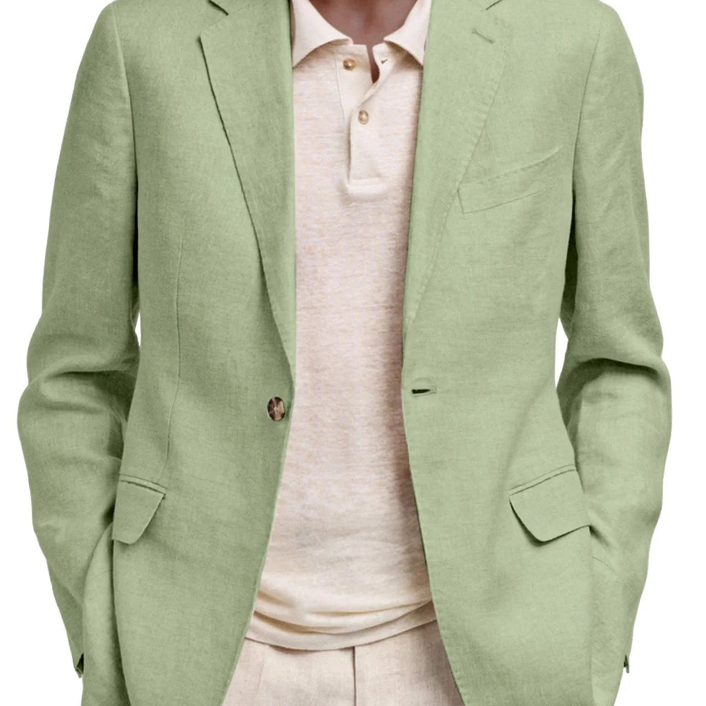 Men's Long-Sleeve Business-Casual Suit With Lapel And Mock Pockets