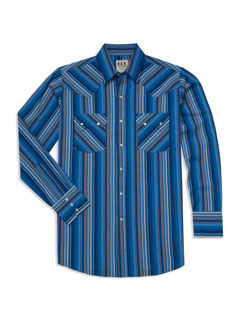 Fashionable Long-sleeve Western-style Striped Shirt For Men