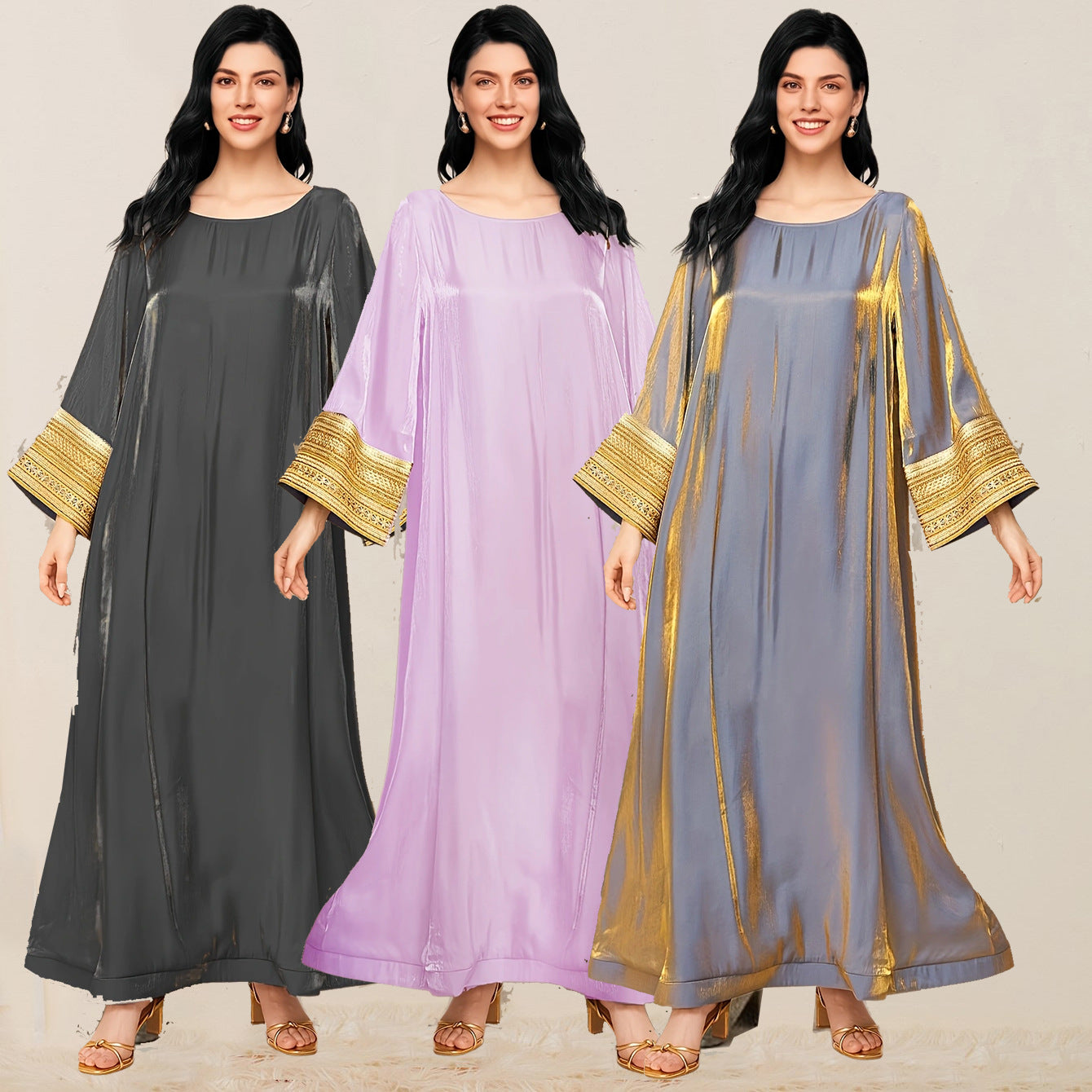 Golden Luxury Middle Eastern Arabic Dress