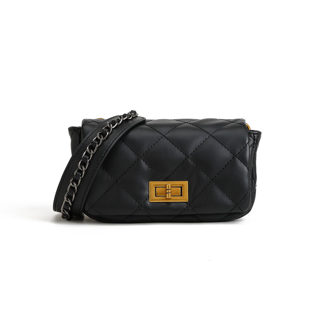 Trendy Mini Square Crossbody Bag With A Chain Shoulder Strap