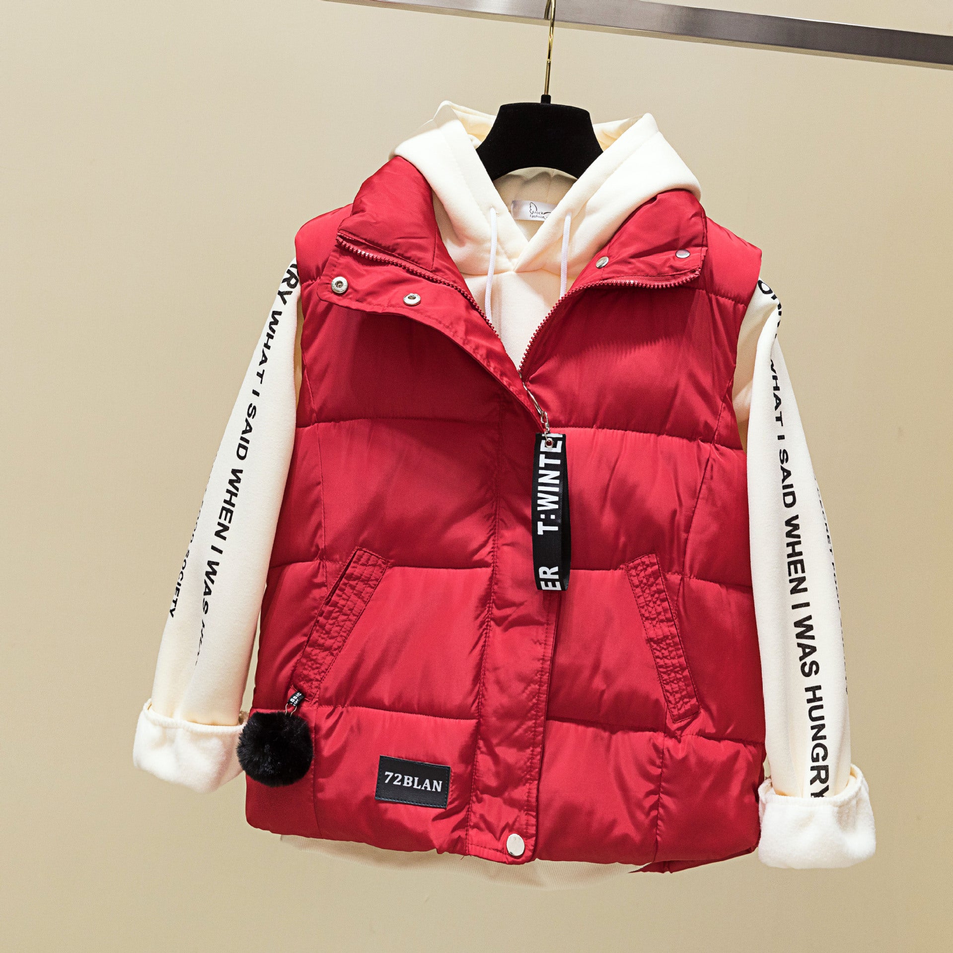 Short Hair Ball Korean Fall Winter Down Padded Jacket