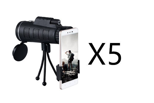 Compatibile con Apple, telescopio monoculare con zoom e bussola, clip per telefono, treppiede