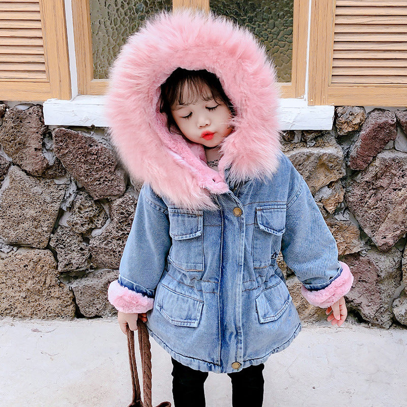 Giacca in denim invernale per ragazze