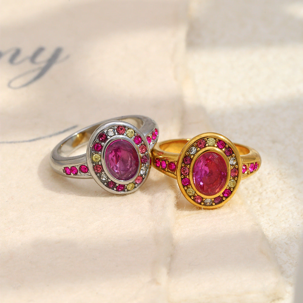 Colored Diamond Zircon Ring For Women