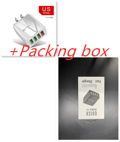 Caricabatterie per cellulare illuminato 4USB con testina di ricarica 3A